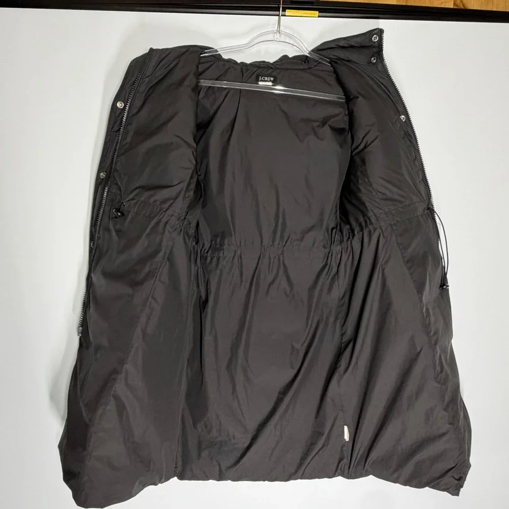 J.Crew Womens Black Puffer Down Long Parka Coat 96696 Medium